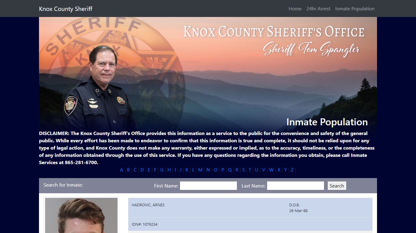 Knox County Tennessee - Sheriff - Inmate Population